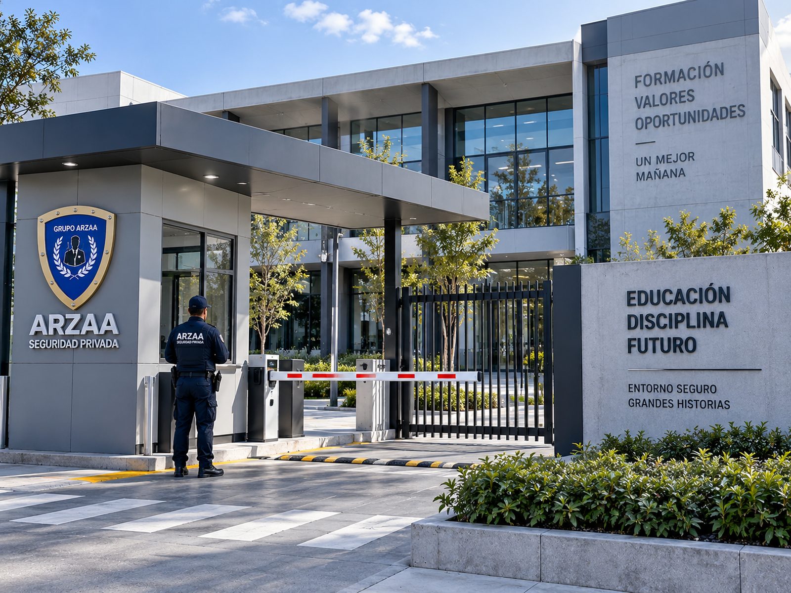 Instalación institucional resguardada por personal de ARZAA.